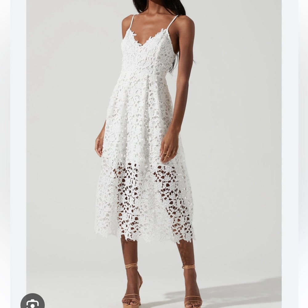 ASTR white lace over dress brand new with tags . Adjustable straps .